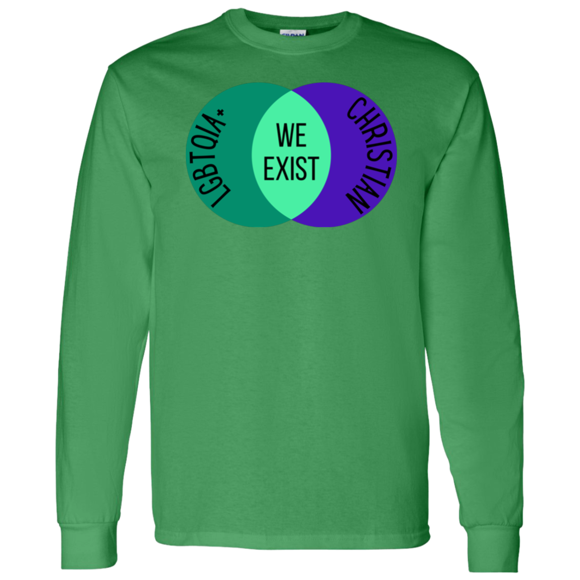 'We Exist' [Gay Male Flag Colors] Long Sleeve