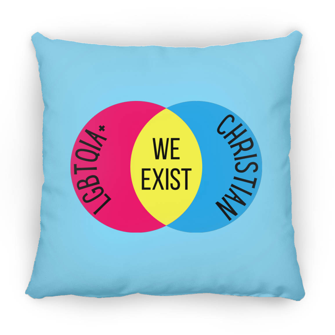 'We Exist' [Pansexual Flag Colors] Pillow