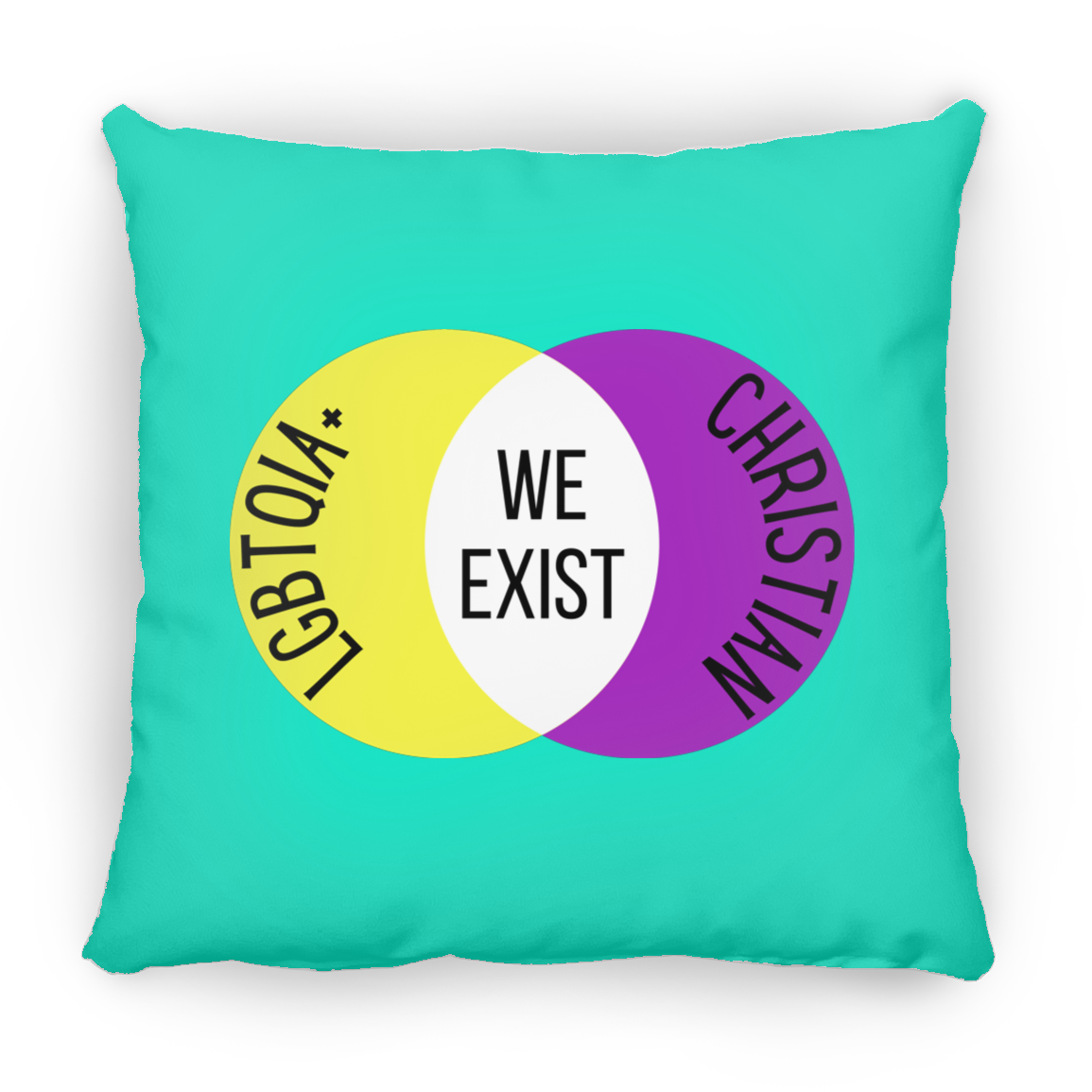 'We Exist' [Intersex Flag Colors] Pillow