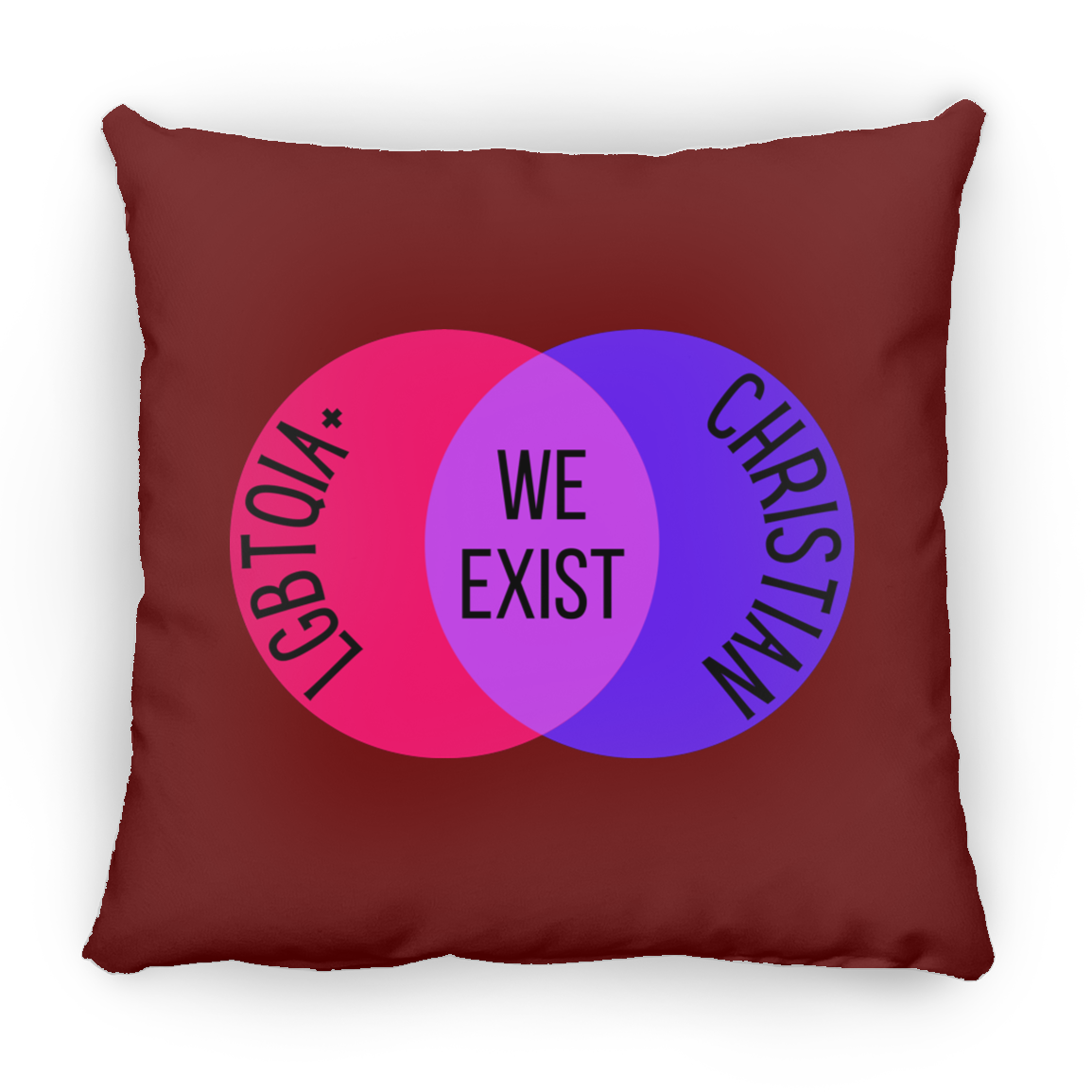 'We Exist' [Bisexual Flag Colors] Pillow