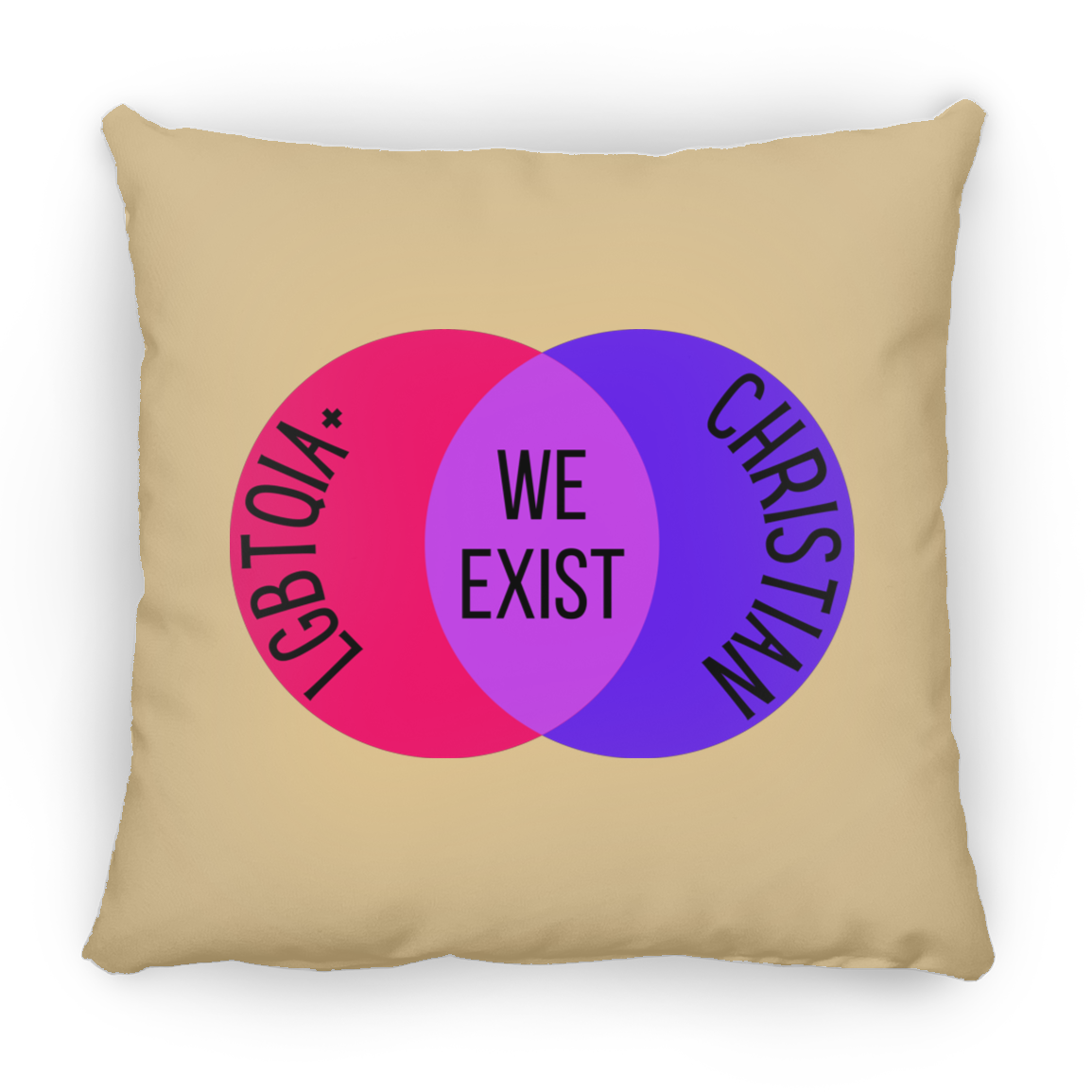 'We Exist' [Bisexual Flag Colors] Pillow