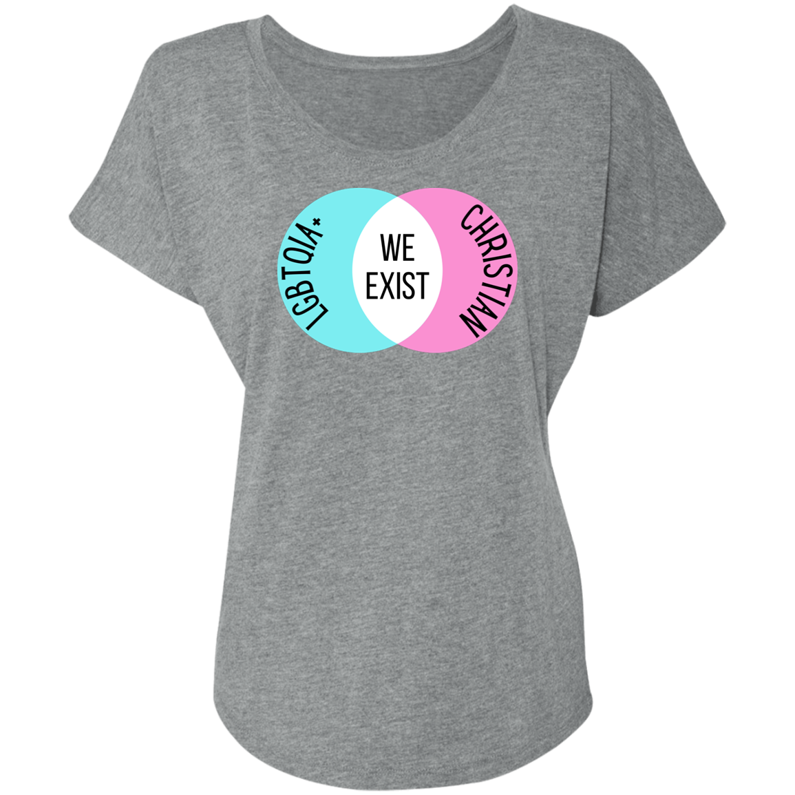 'We Exist' [Trans Flag Colors] Dolman Sleeve