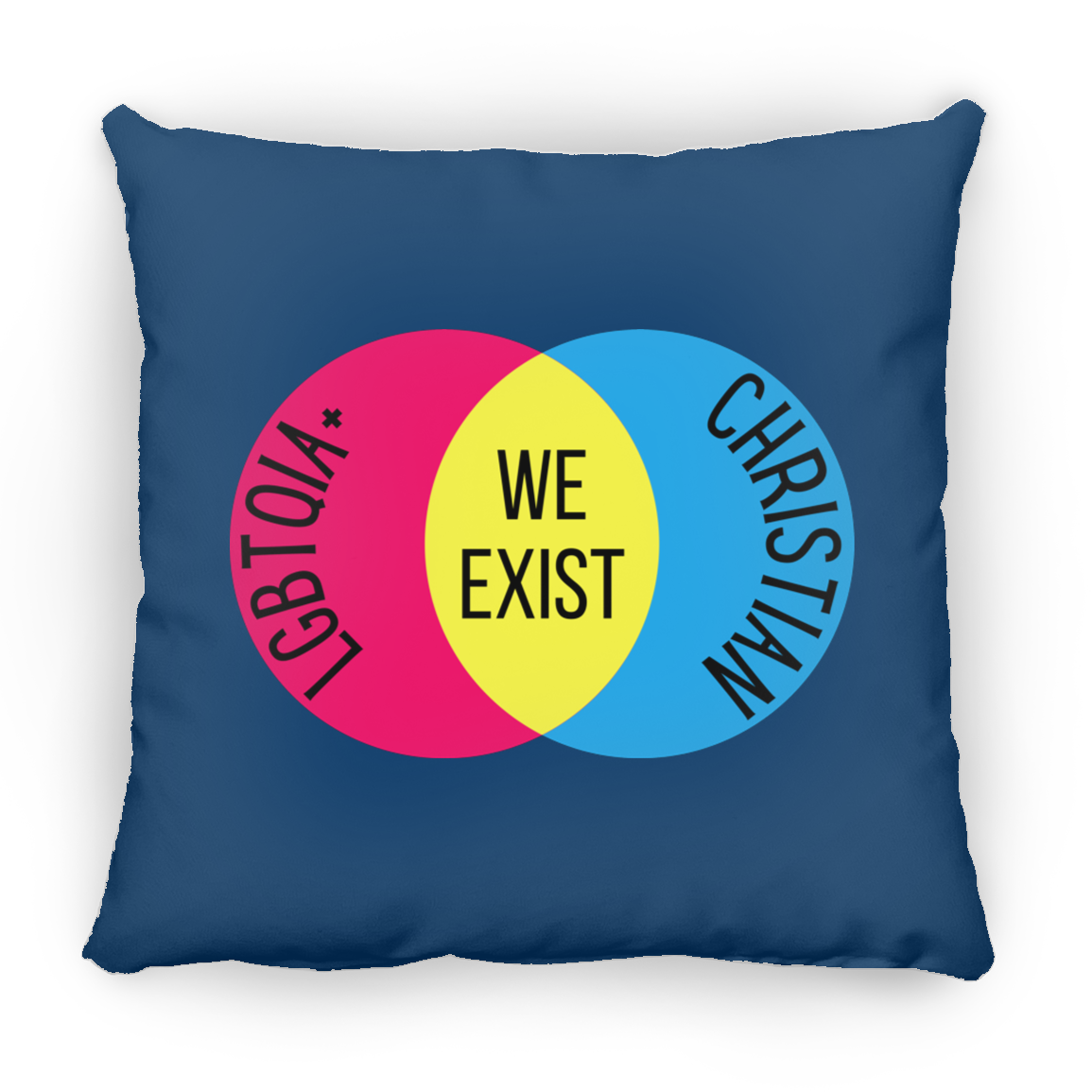 'We Exist' [Pansexual Flag Colors] Pillow