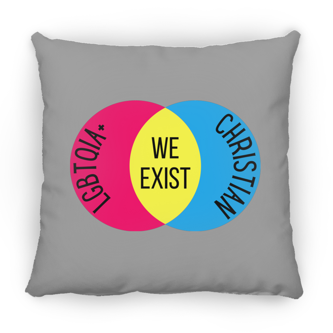 'We Exist' [Pansexual Flag Colors] Pillow