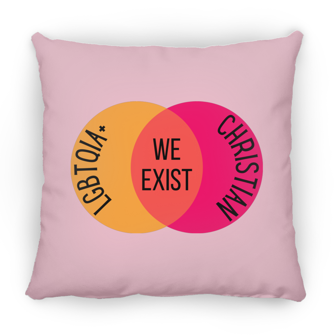 'We Exist' [Lesbian Flag Colors] Pillow