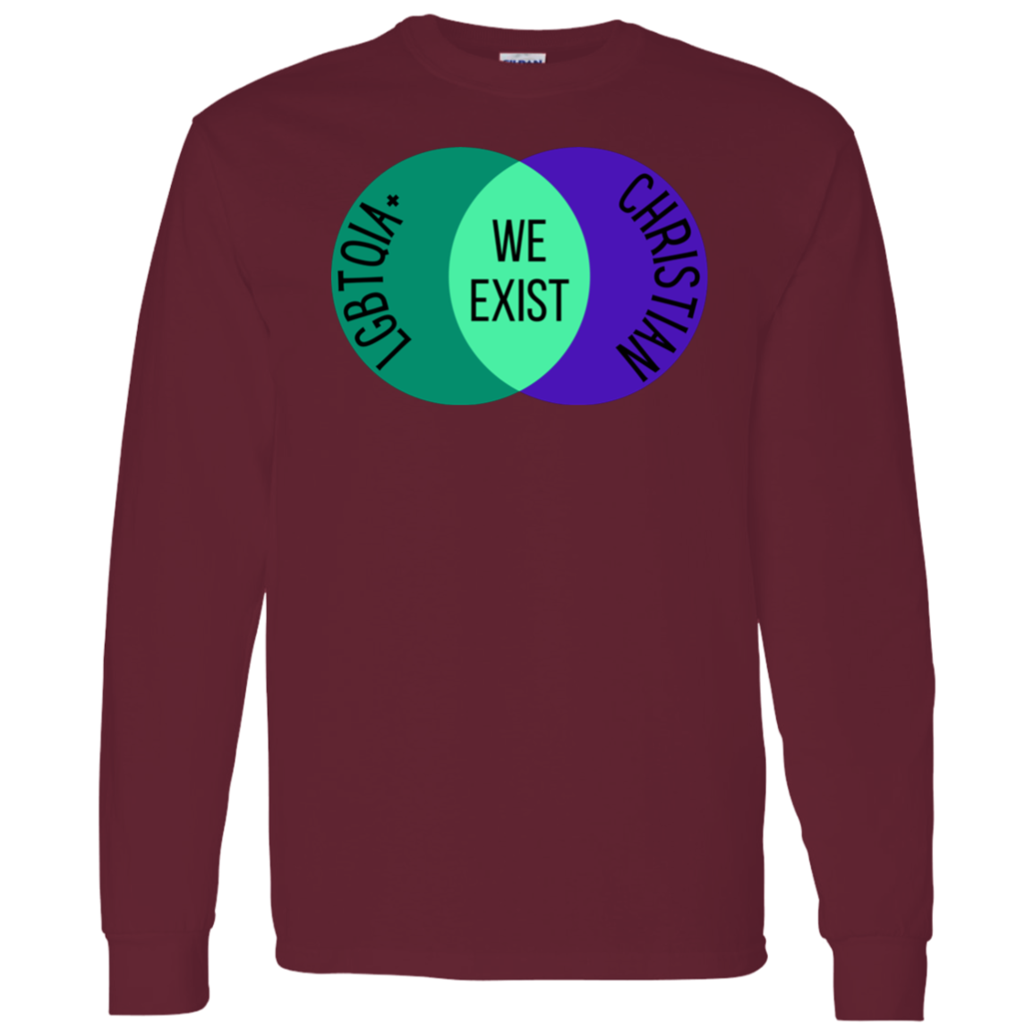 'We Exist' [Gay Male Flag Colors] Long Sleeve