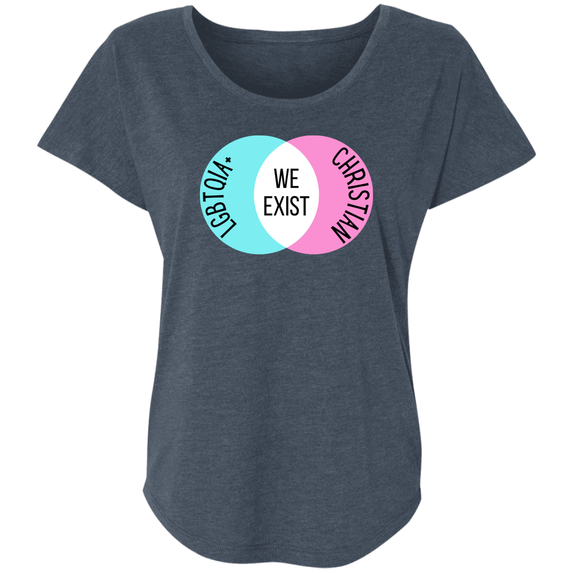 'We Exist' [Trans Flag Colors] Dolman Sleeve