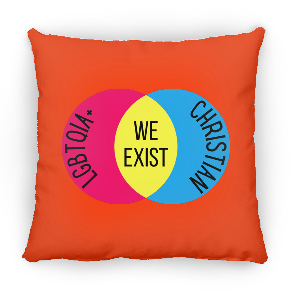 'We Exist' [Pansexual Flag Colors] Pillow