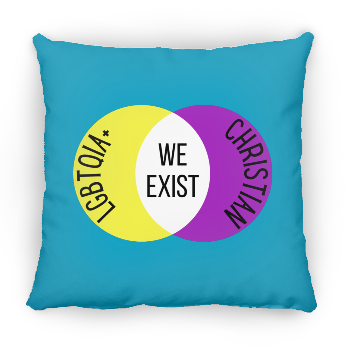 'We Exist' [Intersex Flag Colors] Pillow