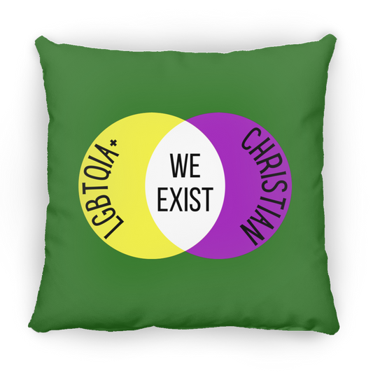 'We Exist' [Intersex Flag Colors] Pillow