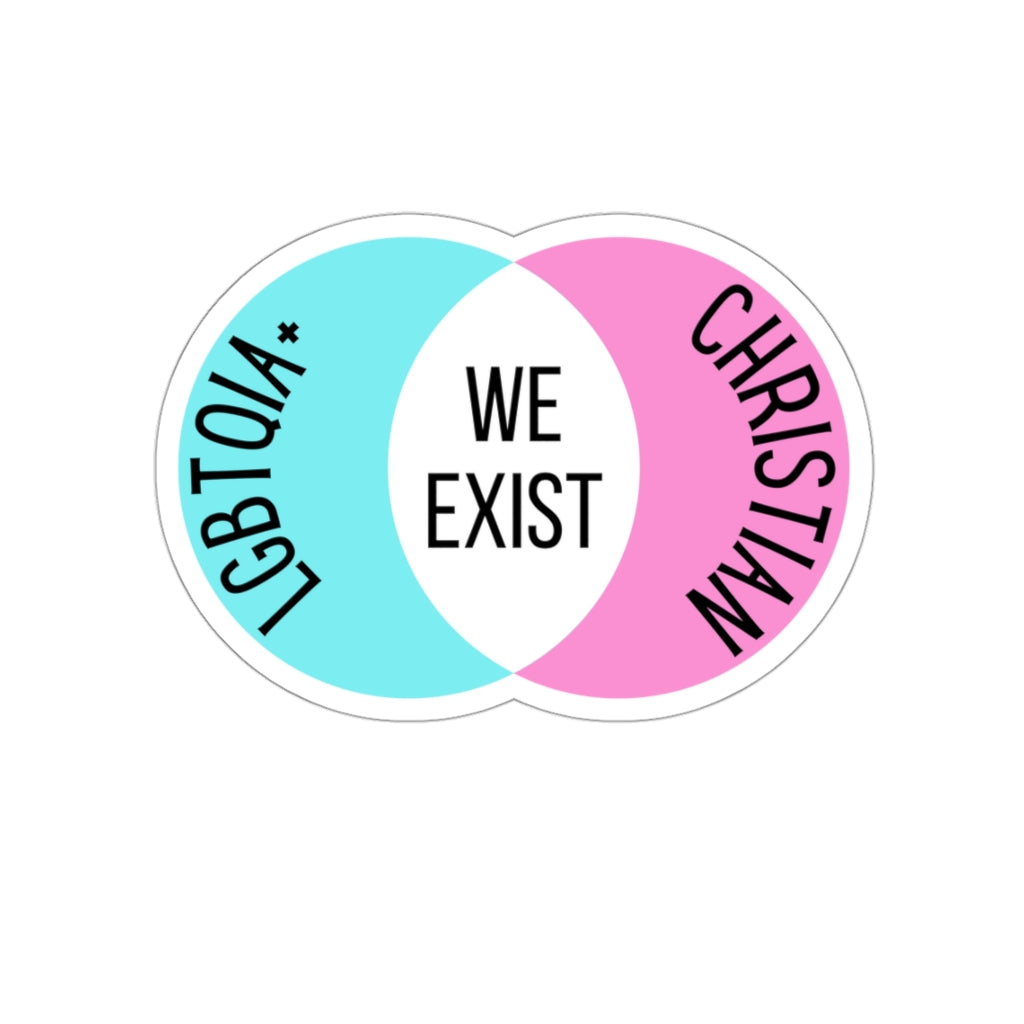 'We Exist' [Trans Flag Colors] Die-Cut Sticker