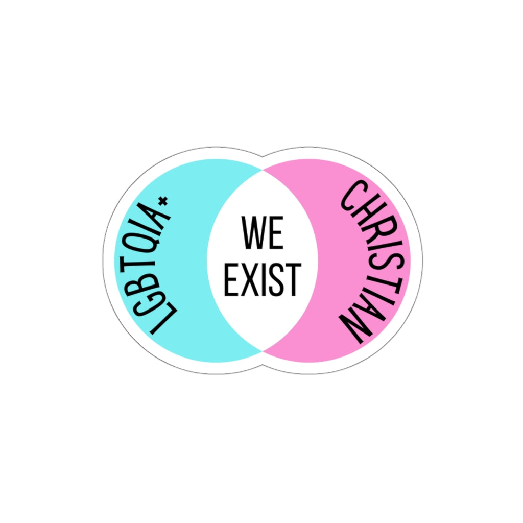 'We Exist' [Trans Flag Colors] Die-Cut Sticker