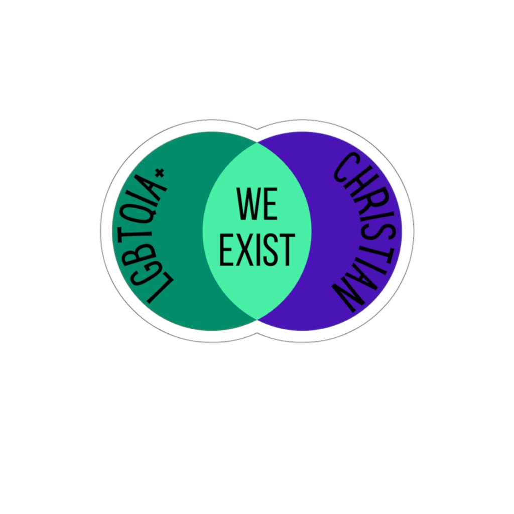 'We Exist' [Gay Man Flag Colors] Die-Cut Sticker