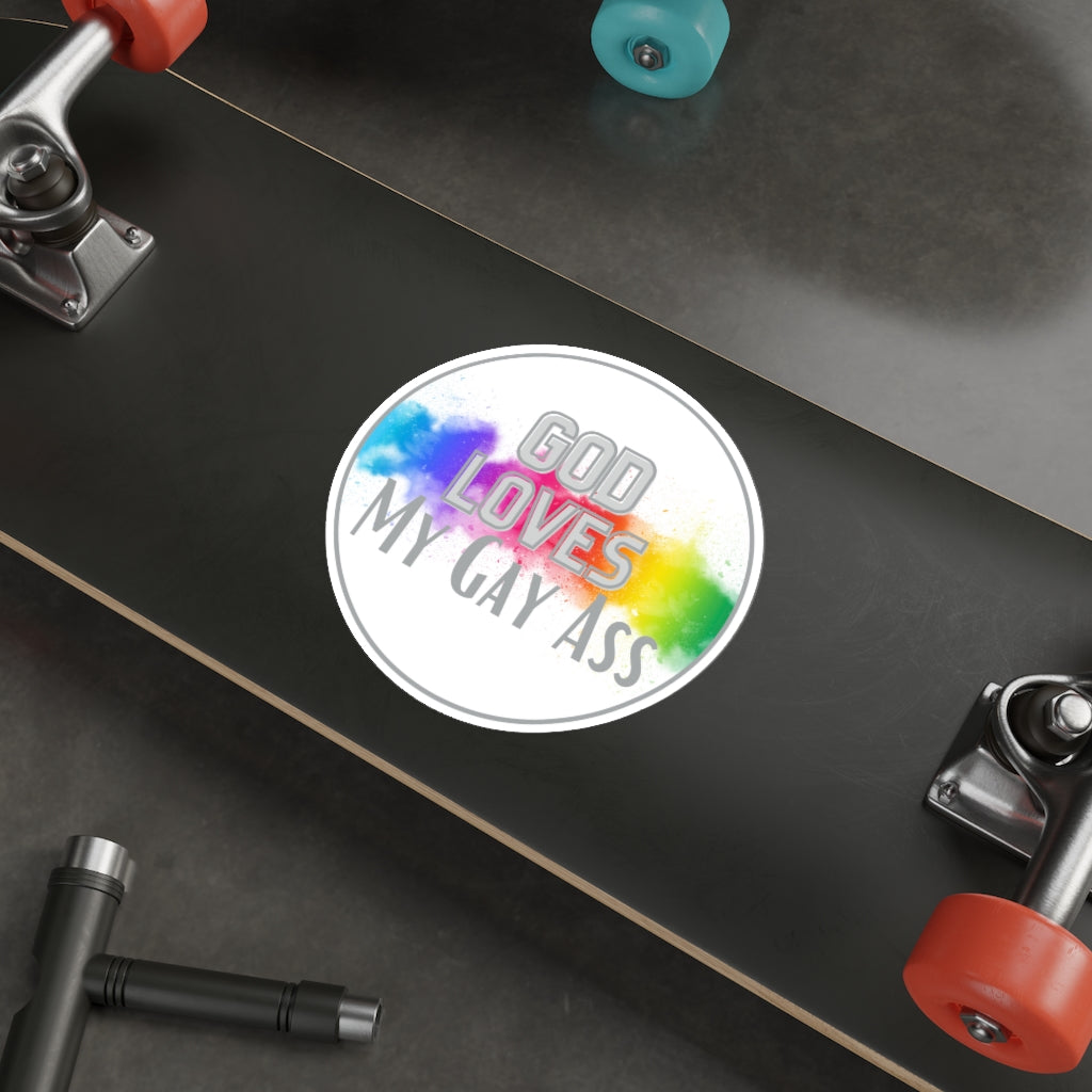 'God Loves My Gay Ass' Die-Cut Sticker