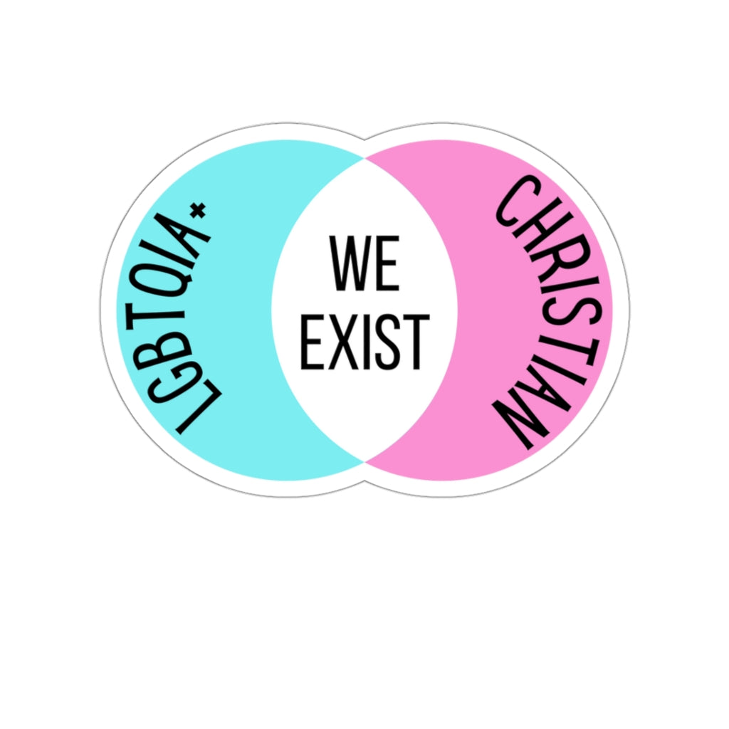 'We Exist' [Trans Flag Colors] Die-Cut Sticker